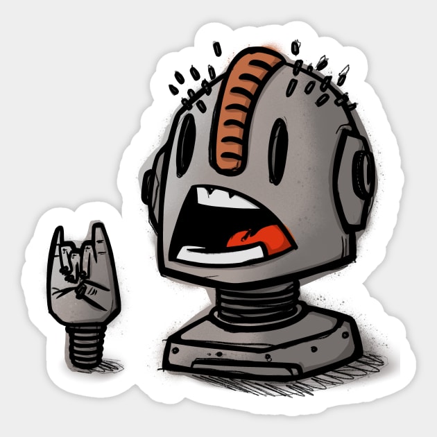 angry robot Sticker by manuvila